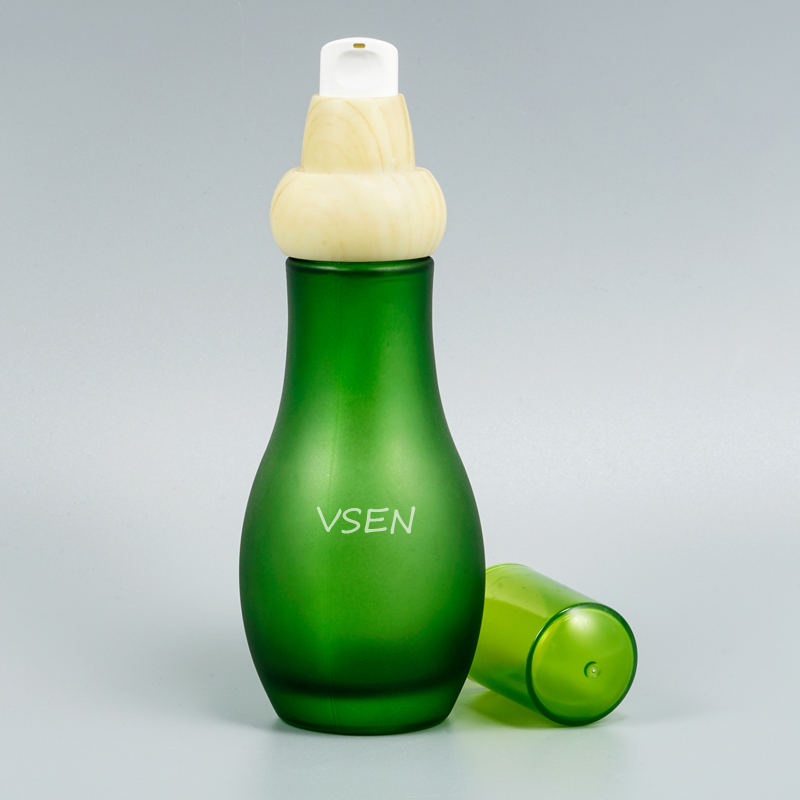绿色磨砂瓶子120ml 化妆品套装瓶子批发 乳液按压(图2)